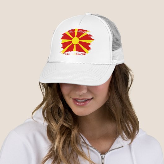 Casquette Drapeau de la Macédoine du Nord (En situation)