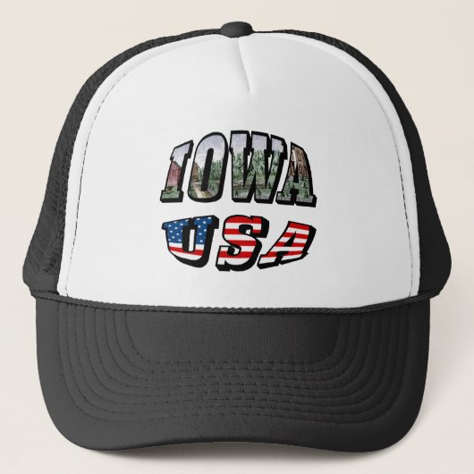 Casquette Drapeau de l'Iowa USA - Texte de la photo (Devant)