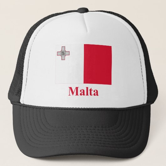 Casquette Drapeau de Malte avec le nom (Devant)