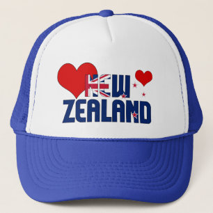 Casquette Drapeau de Nouvelle-Zélande Adorable Cœurs Patriot