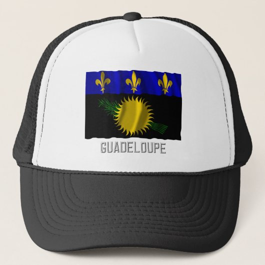 Casquette Drapeau de ondulation de la Guadeloupe avec le nom (Devant)