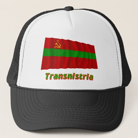Casquette Drapeau de ondulation du Transnistrie avec le nom (Devant)