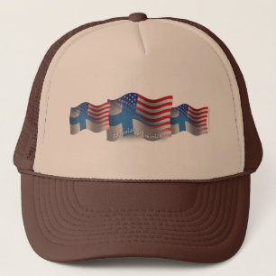 Casquette Drapeau de ondulation Finlandais-Américain