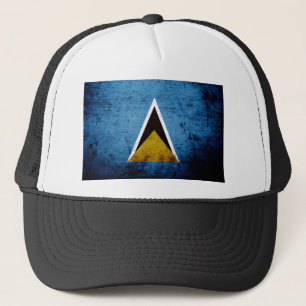 Casquette Drapeau de Sainte-Lucie grunge noir