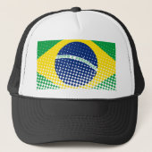 Casquette Drapeau Du Brésil Avec Effet Halftone (Devant)