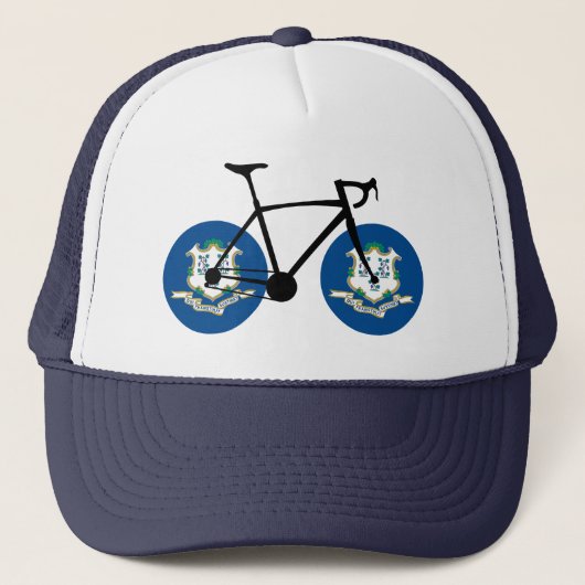 Casquette Drapeau du Connecticut Cyclisme (Devant)