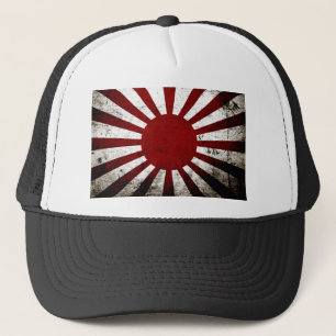 Casquette Drapeau du Soleil Levant Japon Grunge Noir