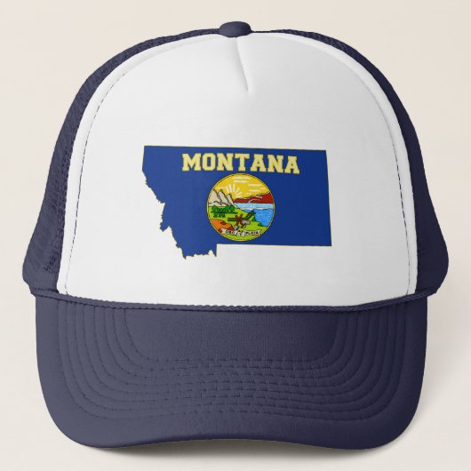 Casquette Drapeau et carte de l'État du Montana (Devant)