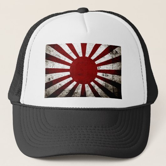 Casquette Drapeau grunge noir du Japon Soleil Levant (Devant)
