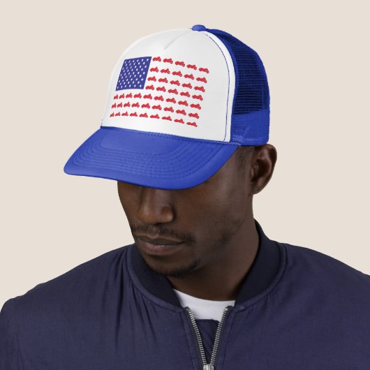 Casquette Drapeau HOG-Rouge-Blanc-Bleu (En situation)