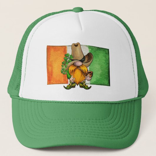 Casquette Drapeau irlandais Cowboy Gnome Lucky (Devant)
