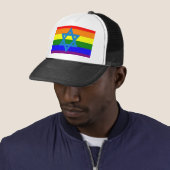 Casquette Drapeau juif de gay pride (En situation)