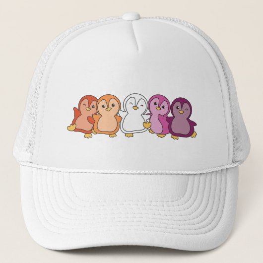 Casquette Drapeau Lesbienne Pride Lgbtq Cute Penguin Chapeau (Devant)