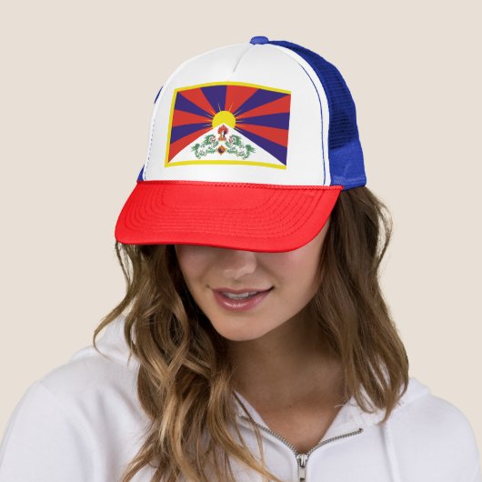 Casquette Drapeau libre du Thibet (En situation)