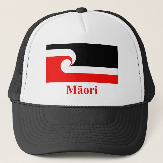 Casquette Drapeau maori avec le nom dans maori (Devant)
