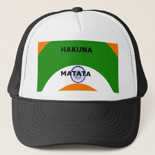 Casquette Drapeau national indien design avec "Hakuna Mat (Devant)