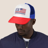 Casquette Drapeau USA et code ISO Alpha-3 Design (En situation)