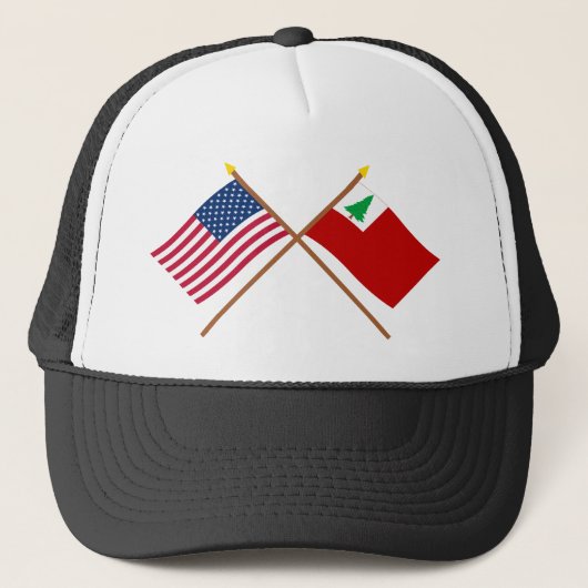 Casquette Drapeaux croisés des USA et de la Nouvelle (Devant)