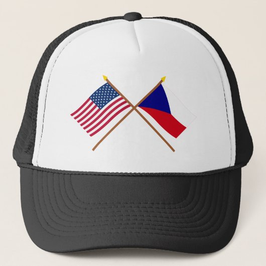 Casquette Drapeaux croisés des USA et de République Tchèque (Devant)