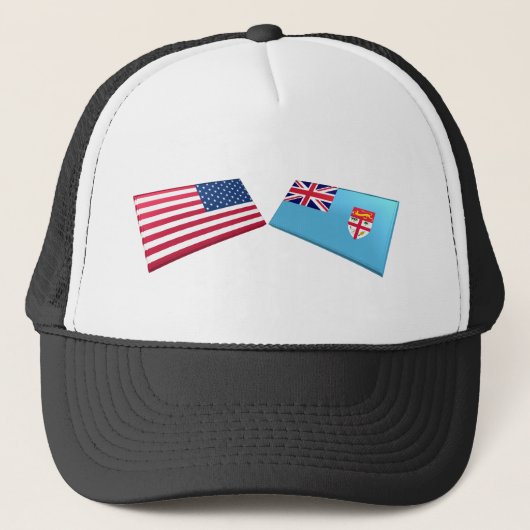 Casquette Drapeaux des USA et des Fidji (Devant)