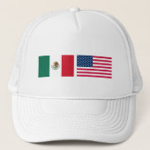 Casquette Drapeaux mexicains et américains côte à côte (Devant)