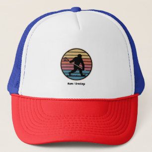 Casquette Drôle Bigfoot Sasquatch Lacrosse Vintage Sunset