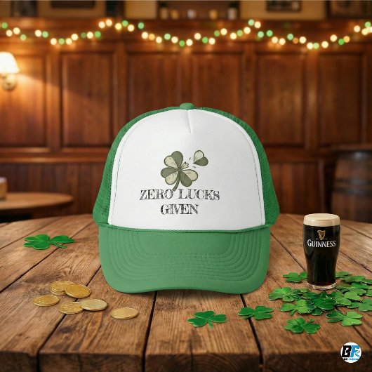 Casquette Drôle de chance zéro donnée Saint-Patrick sarcasme