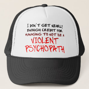 Casquette drôle de crédit de psychopathe