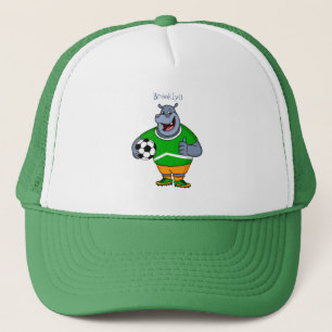 Casquette Drôle de joueur de football hippo dessin humoristi
