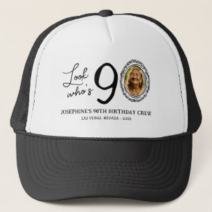 Casquette Drôle de regard, 90 ans! Photo 90e anniversaire
