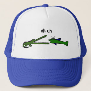 Casquette drôle des poissons AF et de l'alligator