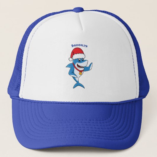 Casquette Drôle dessin animé de requin de Noël (Devant)