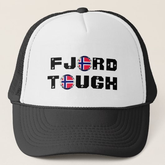 Casquette Drôle "Fjord Tough" et drapeau norvégien (Devant)
