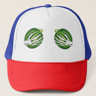 Casquette Drôle Halloween Squelette mains tenant Melons