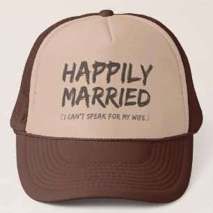 Casquette drôle heureusement marié