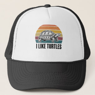 Casquette Drôle J'aime Tortues Vintage Gravure T-Shirt Des