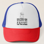 Casquette Drôle, Le Chien Maltais Me Rend Heureux, Pas Tant (Devant)