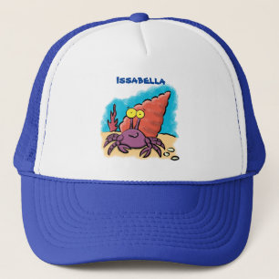 Casquette Drôle mignon caricature pourpre crabe ermite