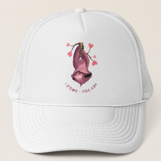 Casquette Drôle Romantique Sloth Smile Trucker Chapeau (Devant)