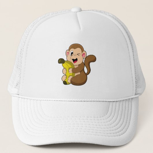 Casquette Drôle singe avec banane (Devant)