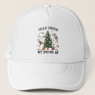 Casquette Drôle Skeleton de Noël - Mort à l'intérieur mais F