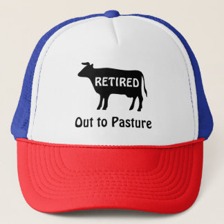 Casquette Drôle vache de retraite dehors à pâturage dire