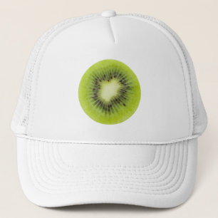Casquette Du kiwi frais. Closeuse à tranche ronde isolée