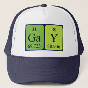 casquette du nom de la table périodique gay