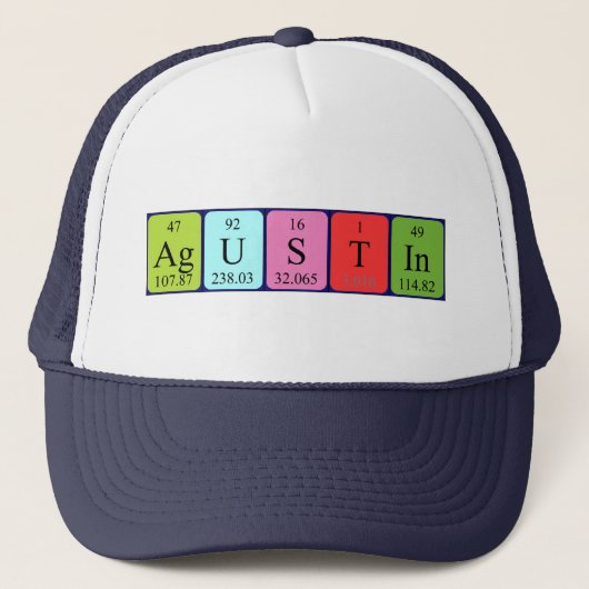 Casquette du nom de table périodique Agustin (Devant)