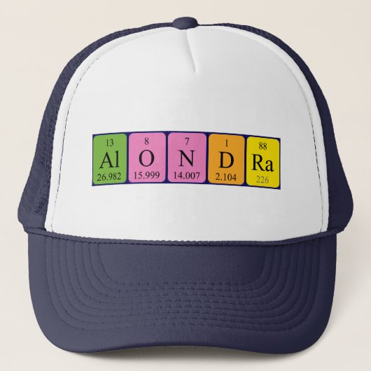 Casquette du nom de table périodique Alondra (Devant)