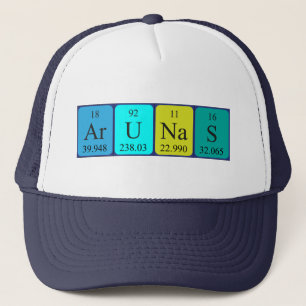 Casquette du nom de table périodique Arunas