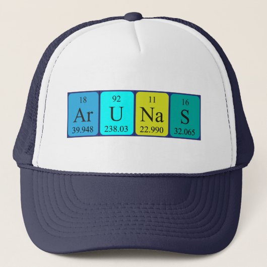 Casquette du nom de table périodique Arunas (Devant)