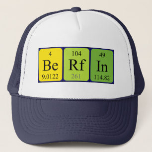 Casquette du nom de table périodique Berfin