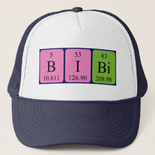 Casquette du nom de table périodique Bibi